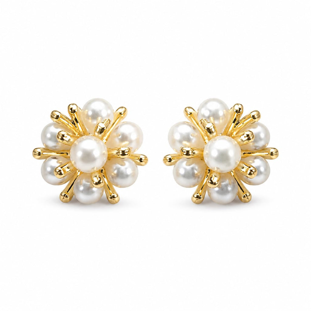 Aishri Gold Tone Pearl Drop Earrings