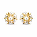 Aishri Gold Tone Pearl Drop Earrings