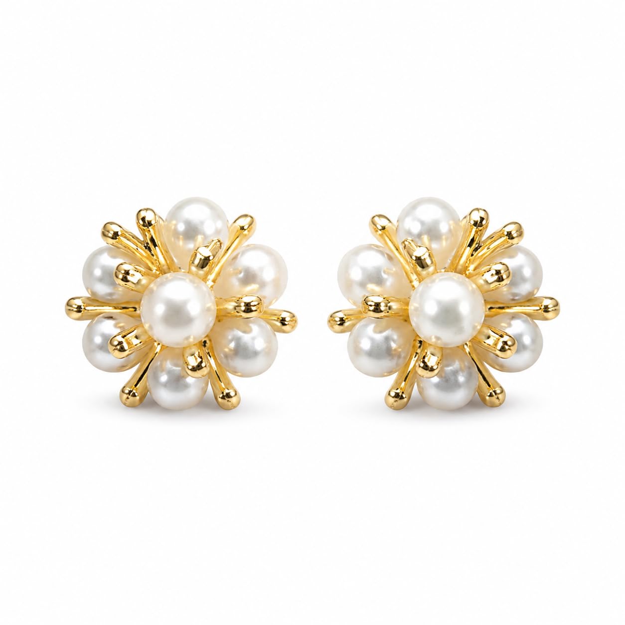 Aishri Gold Tone Pearl Drop Earrings