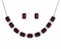 Aishri Burgundy Crystal Necklace Set