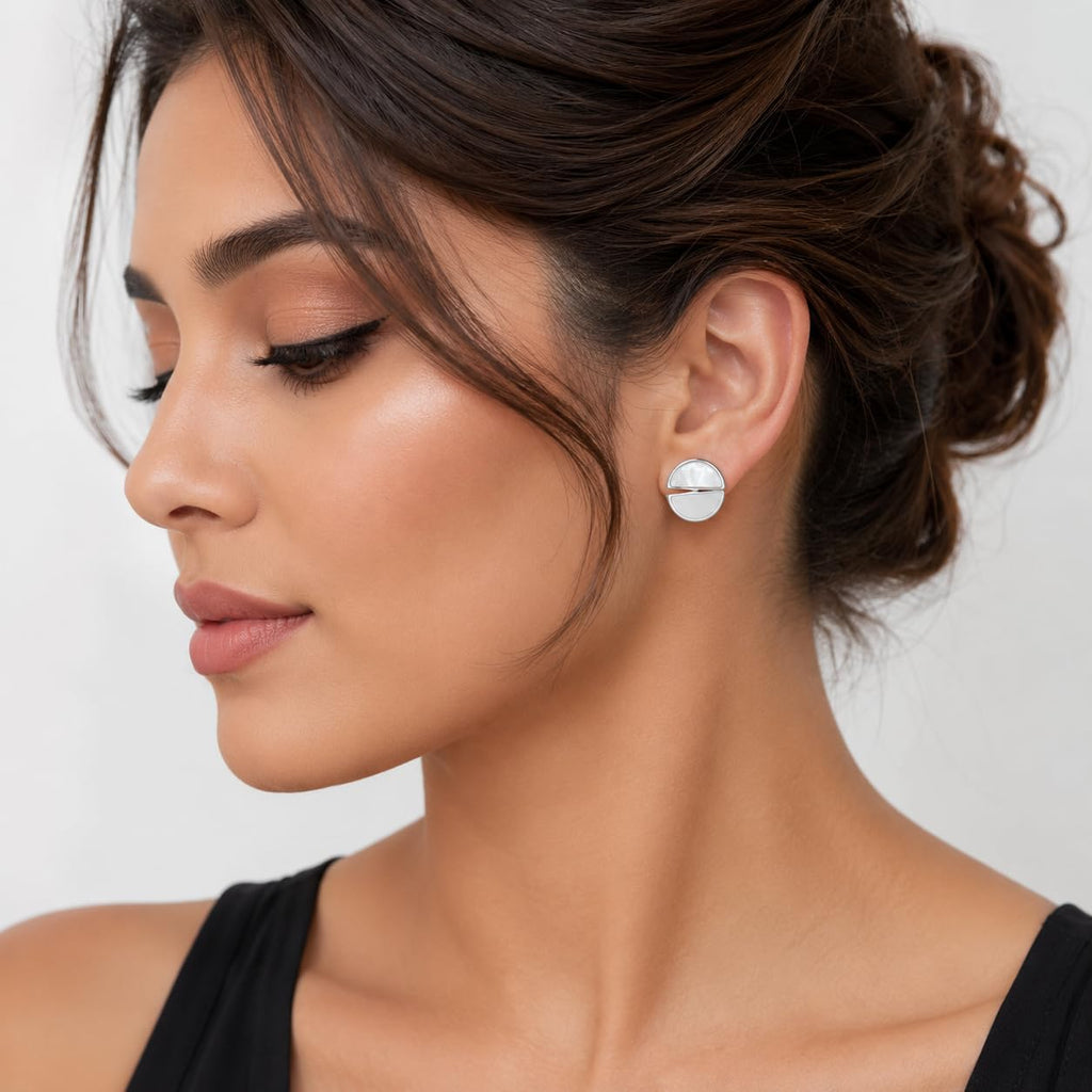 Aishri Silver Tone Designer Fashion Earrings