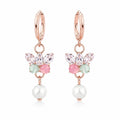 Aishri Rose Gold Tone Floral Fashion Earrings