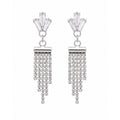 Aishri Silver Tone Tassel Dangle Earrings
