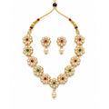 Aishri Pearl Green Necklace Set