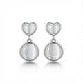 Aishri Artificial Heart & Round Dangle Earrings