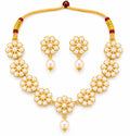 Aishri Pearl Floral Necklace Set